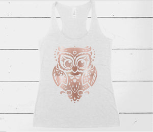 Owl tank top (Bella + Canvas)