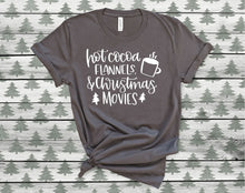 Load image into Gallery viewer, Hot Cocoa, Flannels, and Christmas Movies T-Shirt
