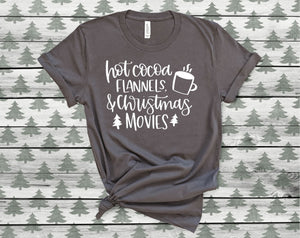 Hot Cocoa, Flannels, and Christmas Movies T-Shirt