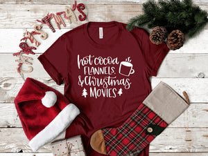 Hot Cocoa, Flannels, and Christmas Movies T-Shirt