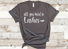 Load image into Gallery viewer, All you need is lashes (Bella + Canvass) T-shirt
