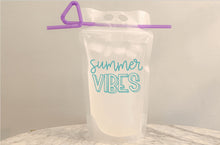 Load image into Gallery viewer, Summer Vibes reusable adult drinking pouch
