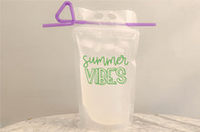 Load image into Gallery viewer, Summer Vibes reusable adult drinking pouch
