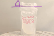 Load image into Gallery viewer, Summer Vibes reusable adult drinking pouch
