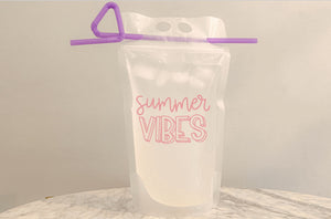 Summer Vibes reusable adult drinking pouch