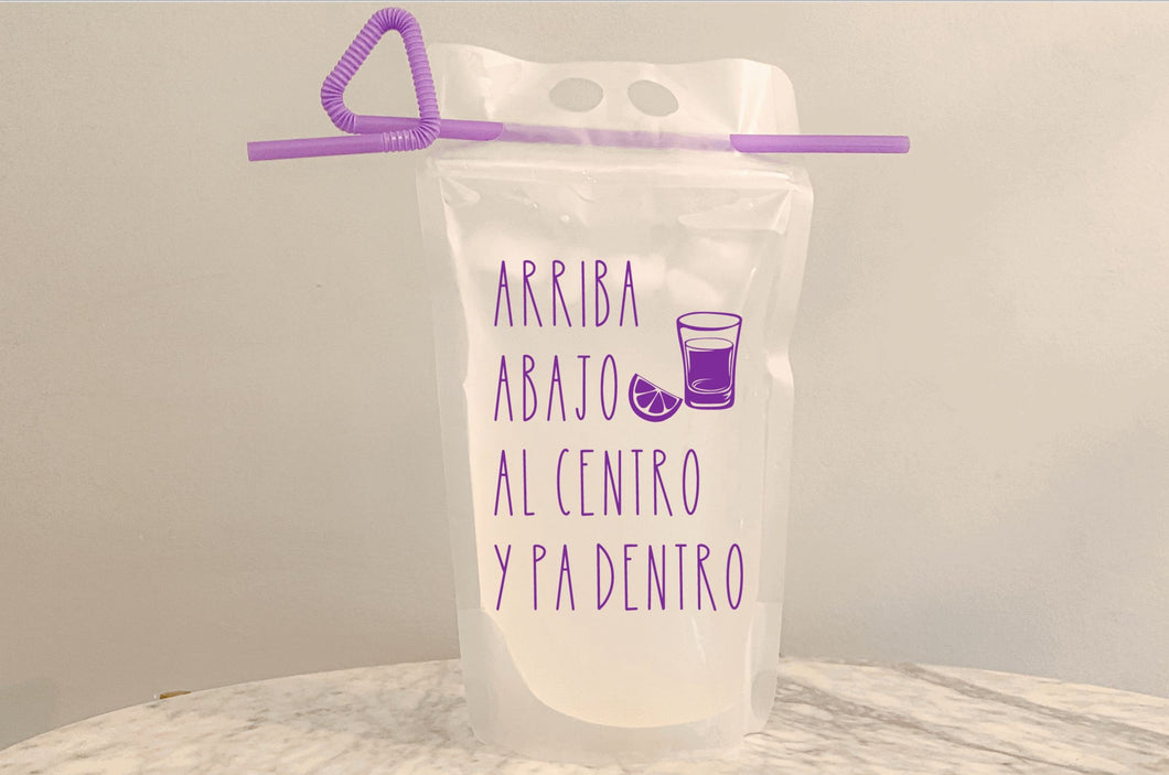 Arriba, abajo, al centro, y pa dentro - Reusable drinking pouch