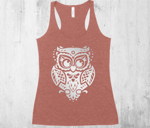 Owl tank top (Bella + Canvas)